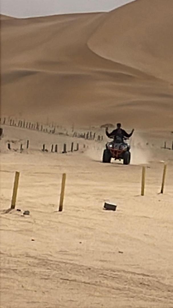Thrilling quad bike ride across the Namibian desert dunes